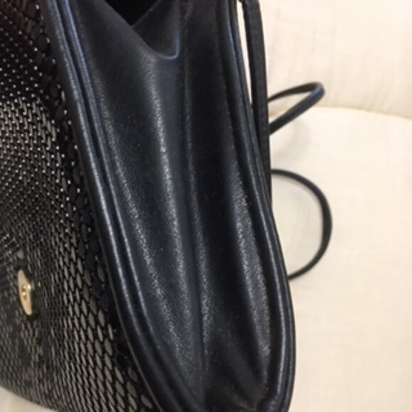 Vintage Whiting & Davis Black Mesh Envelope Style Bag - Picture 10 of 12